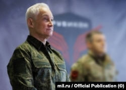 Міністр оборони РФ Андрій Білоусов під час відвідування центру «Рубікон». Росія, жовтень 2024 року