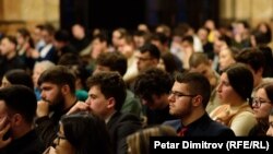 Кадър от предизборния дебат от кампанията „Лигата на младите гласоподаватели“