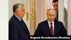 Orbán Viktor és Vlagyimir Putyin orosz elnök Moszkvában 2024. július 5-én