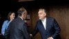 Orbán Viktor miniszterelnök Novák Katalin családügyi miniszter jelenlétében Éric Zemmour francia közéleti személyiséggel találkozik a Karmelita könyvtárszobájában 2021. szeptember 24-án