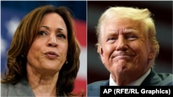 Nënpresidentja e SHBA-së, Kamala Harris, dhe ish-presidenti Donald Trump - fotografi e kombinuar