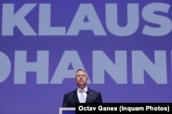 Klaus Iohannis gjatë kongresit të PPE-së në Bukuresht më 7 mars 2024.