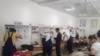 Elevi ai școlii profesionale din Corbu, raionul Dondușeni, în timpul examenului la meseriile electromontor și lăcătuș-electrician.