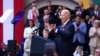 Presidenti amerikan, Joe Biden, gjatë fjalimit të mbajtur në oborrin e Universitetit të Vilniusit. 12 korrik 2023.
