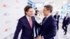 Premierul Dorin Recean și Nicu Popescu, ministrul Afacerilor Externe, la cea de-a patra ediție a Platformei de sprijin pentru Moldova care a avut loc la Chișinău în octombrie 2023. 