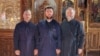 În imagine de la stânga la dreapta: Stanislav Atamanenco din Rezina a aderat în octombrie 2023 la Mitropolia Basarabiei, Ion Marian - responsabil la Mitropolia Basarabiei de chestiunea primirii noilor parohii și Nicolae Grapin care a anunțat la 11 februarie despre aderare. 