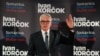 Иван Корчок на прес-конференција во Братислава по првиот круг од претседателските избори, Словачка, 23 март 2024 година.