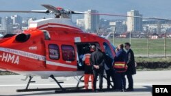 Хеликоптерът за спешна медицинска помощ по въздух при първия си тренировъчен полет, март 2024 г.