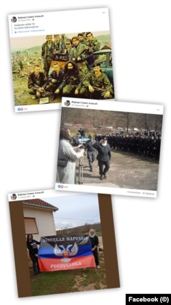 Fotot në faqen "Vojvoda Slavko Aleksić" në Facebook tregojnë vullnetarë rusë në fushën e betejës në Sarajevë më 1993, një rreshtim i Ravnogors dhe Vojvode Alleksiq me flamurin e Republikës së vetëshpallur Popullore të Donjeckut.