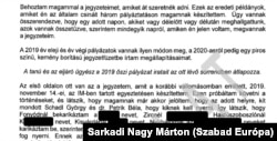 A Schadl-ügy nyomozati iratának részlete