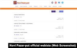 Ndër projektet në zhvillim, siç i përshkruan kompania “Novi Pazar-put” në ueb-faqen e saj, janë rrugët lokale në Priboj, Tutin, Prijepole dhe komuna të tjera.