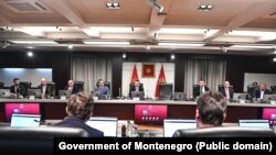 Прва седница на Владата на премиерот Милојко Спајиќ на која беше донесена одлука за одложување на пописот за еден месец. Подгорица, октомври 2023 година.
