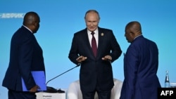 Президентът на Русия Владимир Путин по време а среща на върха Русия - Африка в четвъртък, 27 юли 2023 г.