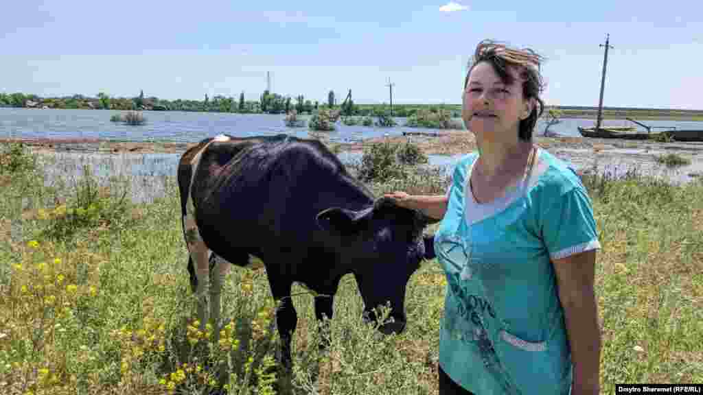 Svitlana Kridiner este proprietara unei ferme de vaci, o afacere de familie de mai bine de 10 ani. Casa și ferma au fost complet inundate, spune ea.