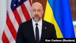 Премиерот на Украина Денис Шмихал за време на неговата посета на САД. Вашингтон, 13 април 2023 година