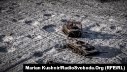Tanke ruse të shkatërruara në Avdivka, Ukrainë, janar 2024.