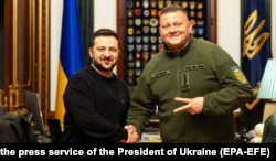 Zelenski și Zalujnîi în februarie 2024.