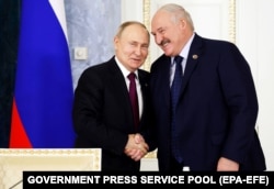 Putin și Lukașenko la 29 ianuarie 2024, la St. Petersburg.