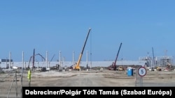 Épül a CATL-akkumulátorgyár a Déli Ipari Parkban, Debrecen közelében 2023. szeptember 7-én