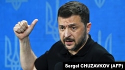 Presidenti i Ukrainës, Volodymyr Zelensky, gjatë një konference për shtyp në Kiev më 27 gusht. Më 4 shtator, Zelenskiy tha se Ukraina ka nevojë për "energji të re".