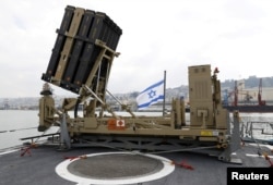 Установка от системата Iron Dome във военноморската база на Израел в Хайфа. Снимката е от 2019 г.