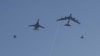 Авиони на НАТО, вклучително и бомбардер Б-52, за време на вежба над Шведска во јануари.