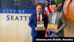 Primarul Ion Ceban alături de viceprimarul orașului Seattle, mai 2023