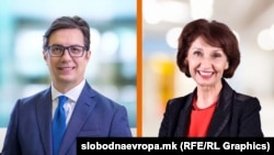 Fotografi e kombinuar e dy kandidatëve për president të Maqedonisë së Veriut: Stevo Pendarovski (majtas) dhe Gordana Silanovska-Davkova.