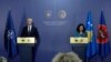 Shefi i NATO-s, Jens Stoltenberg, dhe presidentja e Kosovës, Vjosa Osmani. Prishtinë, 20 nëntor 2023. 