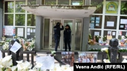 Pojačano je prisustvo policije u svim školama u Srbiji. Beograd, 8. maj.