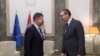 Predstavnikom Evropske unije za dijalog Kosova i Srbije Miroslav Lajčak i predsednik Srbije Aleksandar Vučić, 14. novembar 2023.