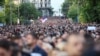 Србија -- Протест во Белград поради случаите на две масовни престрелки со фатални последици во Србија, 8 мај 2023 година.