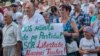 Simpatizanți ai Partidului Șor la un protest antiguvernamental în Chișinău, 2022