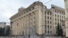 Primăria orașului Harkov după bombardamentul artileriei rusești, 1 martie 2022