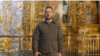 Președintele ucrainean Volodimir Zelensky vorbind în Catedrala Sfânta Sofia de la Kiev, 24 aprilie 2022.