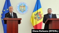 Thorbjorn Jagland și ministrul moldovean de externe Andrei Galbur