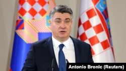 Predsjednik Republike Hrvatske Zoran Milanović govori tokom svoje inauguracije u Uredu predsjednika uZagrenu, Hrvatska, 18. februara 2020.