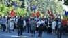 Liderii și simpatizanții Partidului Șor nu au purtat panglica negru-oranj, spre deosebire de colegii lor din opoziție, socialiști sau comuniști. Chișinău, 9 mai 2022.