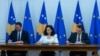 Presidentja Vjosa Osmani, kryeparlamentari Glauk Konjufca dhe kryeministri Albin Kurti. 