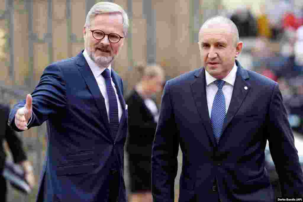 Predsednik Bugarske Rumen Radev i premijer Češke Petr Fiala.
