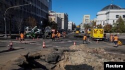 Kiev după atacul rusesc cu rachete de luni dimineață, 10 octombrie 2022.
