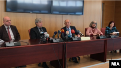 Државниот јавен обвинител Љубимир Јовески на заедничка прес-конфернеција со бугарските обвинители во Скопје. 27.11.2021.