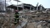 Clădire distrusă la Harkov de bombardsmentele rusești, 16 decembrie 2022