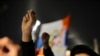 Detaje nga një protestë e djathtistëve në mbështetje të serbëve të Kosovës. Dhjetor, 2022.