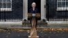 Britanska premijerka Liz Truss najavljuje ostavku ispred ispred sjedišta britanske Vlade, London, 20. oktobra 2022.