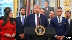 Donald Trump amerikai elnök beszédet mond a Fehér Házban Washingtonban, 2025. szeptember 2-án