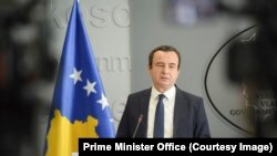 Kryeministri i Kosovës, Albin Kurti, gjatë një konforence për media. 4 shtator 2022.