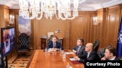 Видео состанок на премиерот Димитар Ковачевски со лидерите на Отворен Балкан, Еди Рама и Александар Вучиќ.