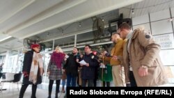 Програмски колектив на МКЦ на прес конференција 