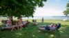 Kárpátaljáról érkezett gyerekek a balatonföldvári Riviéra Hotel strandján 2018. június 1-jén (képünk illusztráció)